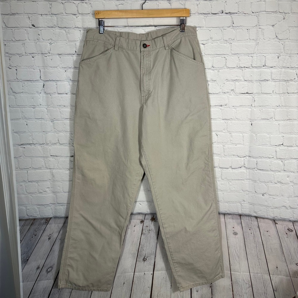 Patagonia Mens Organic Cotton Canvas Work Utility Pants Tan Khaki 38 55500